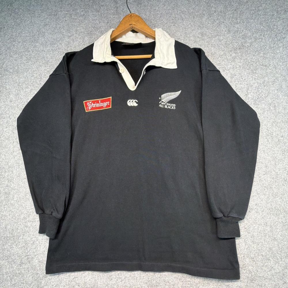 Vintage 1990s New Zealand All Blacks Canterbury Rugby Union Jersey Size Large
